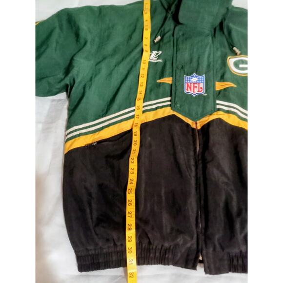 Vintage 90s Pro Line Logo 7 Green Bay Packers Parka Jacket Diamond Hood Y2K - Picture 5 of 16